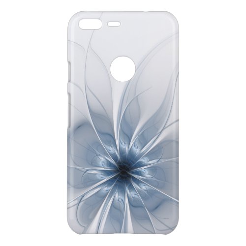 Soft and tenderness blue fractal fantasy flower uncommon google pixel XL case