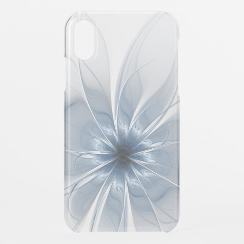 Soft and tenderness blue fractal fantasy flower iPhone XR case