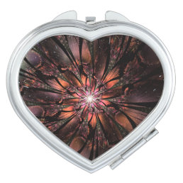 Soft and tenderness fractal fantasy flower   compact mirror