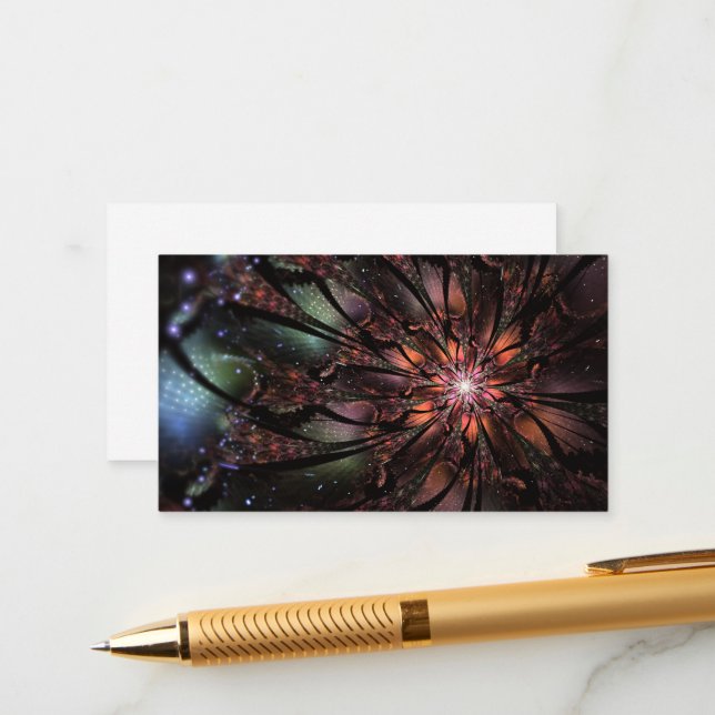 Soft and tenderness fractal fantasy flower enclosure card (Front/Back In Situ)