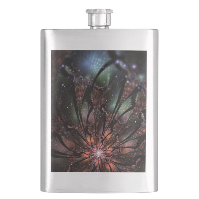 Soft and tenderness fractal fantasy flower   flask (Front)
