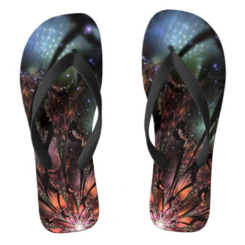 Soft and tenderness fractal fantasy flower  flip flops