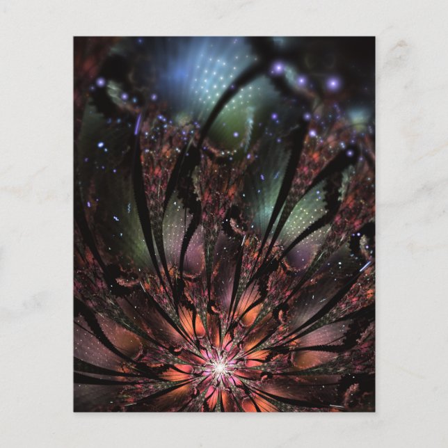 Soft and tenderness fractal fantasy flower  invita flyer (Front)