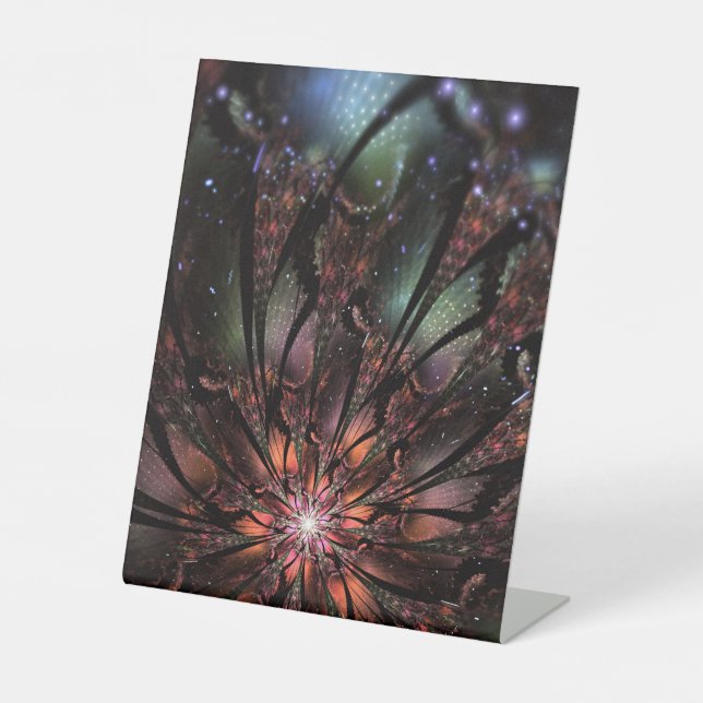 Soft and tenderness fractal fantasy flower  invita pedestal sign (Front)