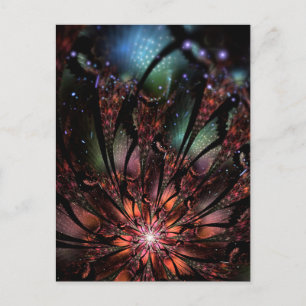 Soft and tenderness fractal fantasy flower invitation postcard