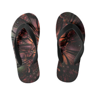 Soft and tenderness fractal fantasy flower kid's flip flops