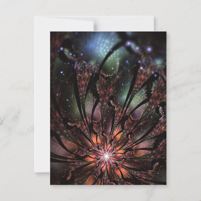 Soft and tenderness fractal fantasy flower  magnetic invitation (Front)