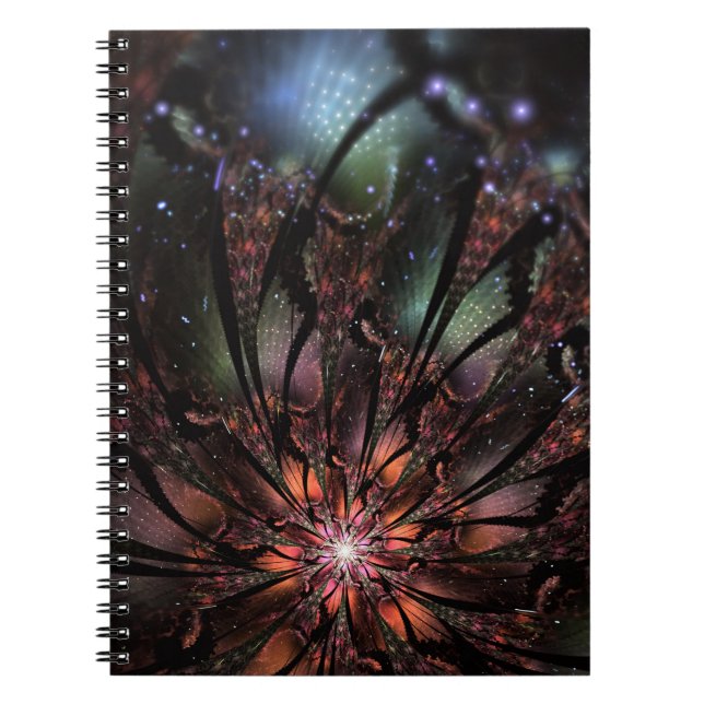 Soft and tenderness fractal fantasy flower notebook (Front)