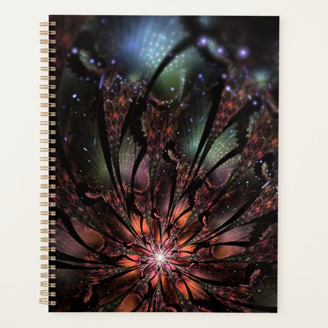 Soft and tenderness fractal fantasy flower   planner (Front)