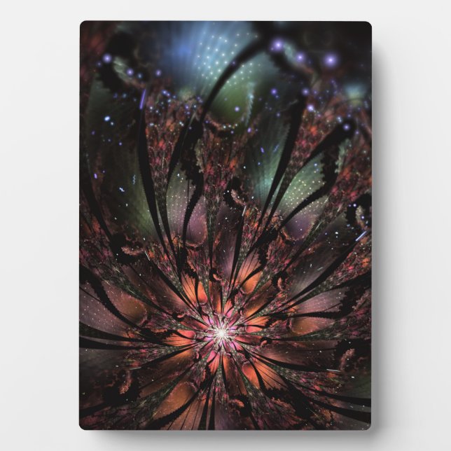 Soft and tenderness fractal fantasy flower plaque (Front)