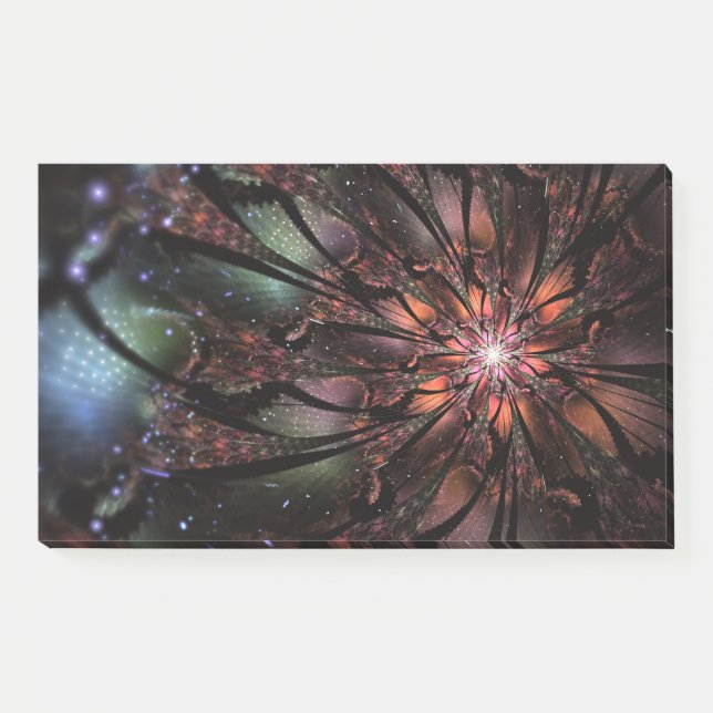 Soft and tenderness fractal fantasy flower post-it notes (Front)
