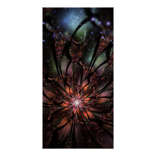 Soft and tenderness fractal fantasy flower poster