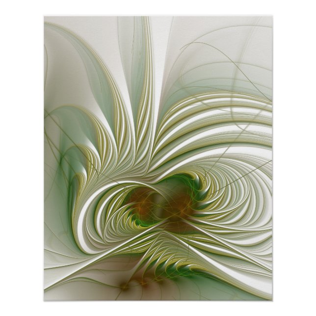 Soft and tenderness fractal fantasy flower poster (Front)