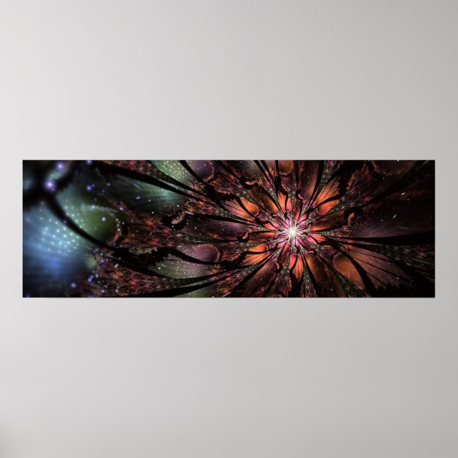Soft and tenderness fractal fantasy flower poster (Front)