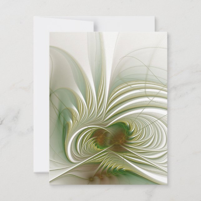 Soft and tenderness fractal fantasy flower save the date (Front)