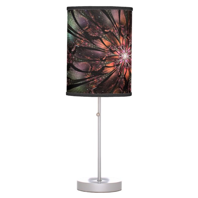 Soft and tenderness fractal fantasy flower table lamp (Front)