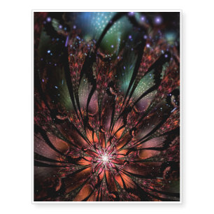 Soft and tenderness fractal fantasy flower temporary tattoos