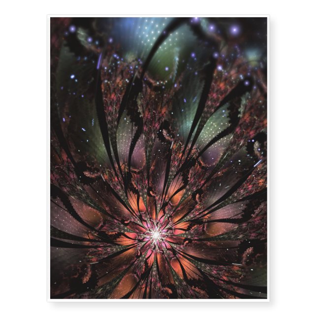 Soft and tenderness fractal fantasy flower   temporary tattoos (Front)