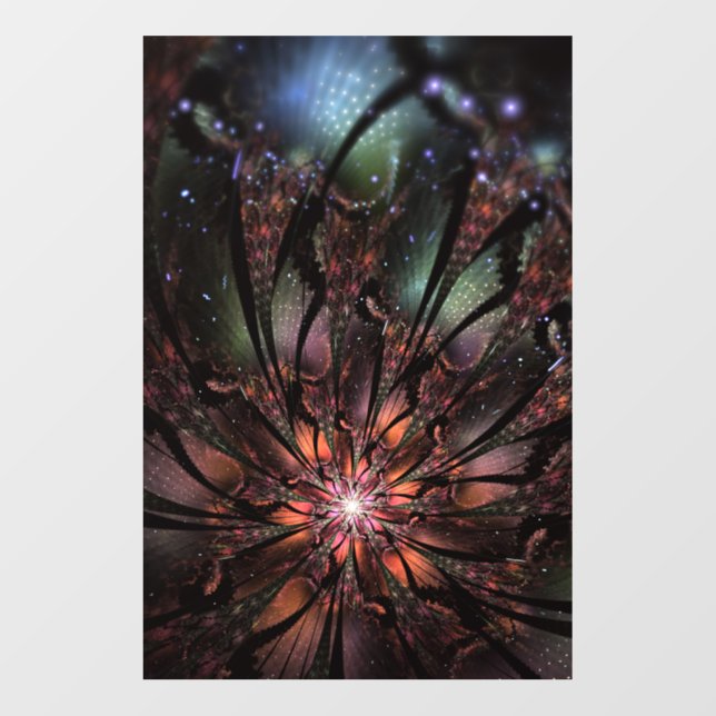 Soft and tenderness fractal fantasy flower wall decal  (Front)