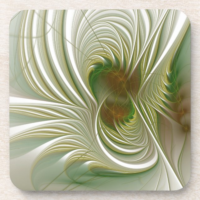 Soft and tenderness fractal fantasy flowers beverage coaster (Front)