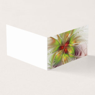 Soft and tenderness fractal fantasy flowers business card