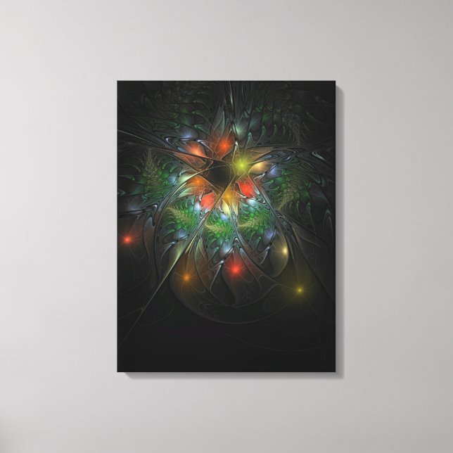 Soft and tenderness fractal fantasy flowers canvas print (Front)