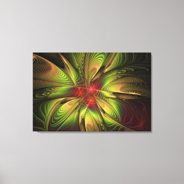 Soft and tenderness fractal fantasy flowers canvas print (Front)