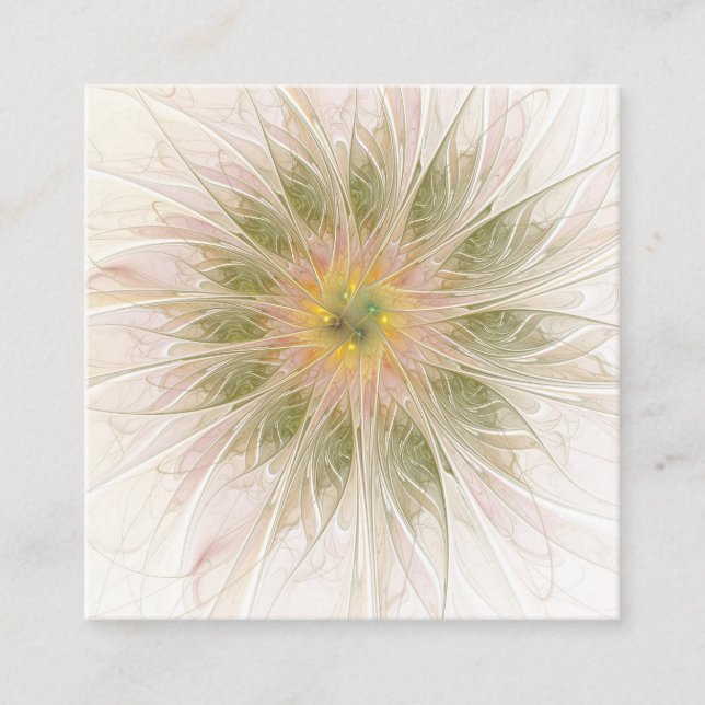 Soft and tenderness fractal fantasy flowers discount card (Front)