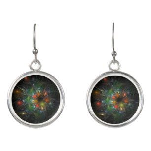 Soft and tenderness fractal fantasy flowers earrings