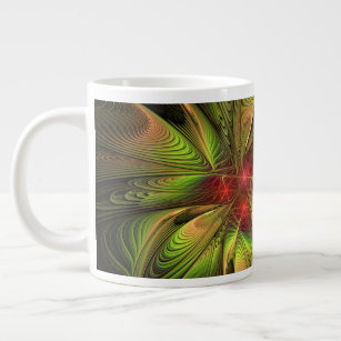 Soft and tenderness fractal fantasy flowers giant coffee mug