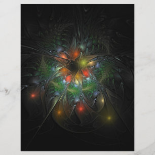 Soft and tenderness fractal fantasy flowers letterhead