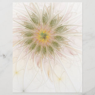 Soft and tenderness fractal fantasy flowers letterhead