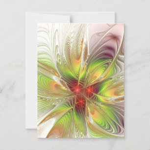 Soft and tenderness fractal fantasy flowers metal magnetic invitation