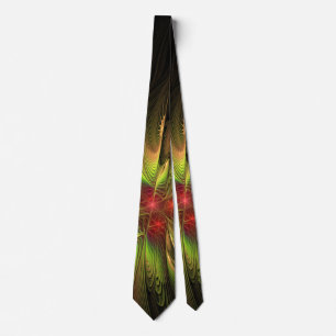 Soft and tenderness fractal fantasy flowers neck tie