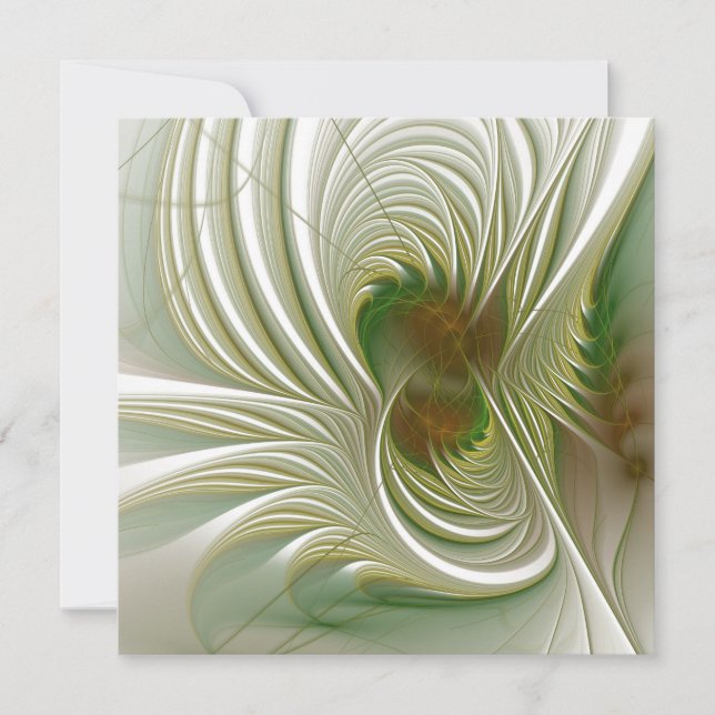 Soft and tenderness fractal fantasy flowers note card (Front)