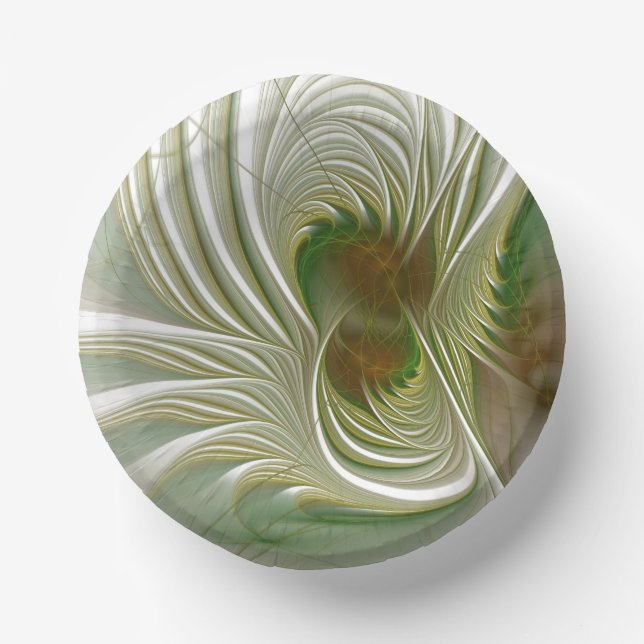 Soft and tenderness fractal fantasy flowers  paper bowls (Front)