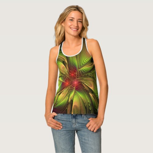 Soft and tenderness fractal fantasy flowers tank top