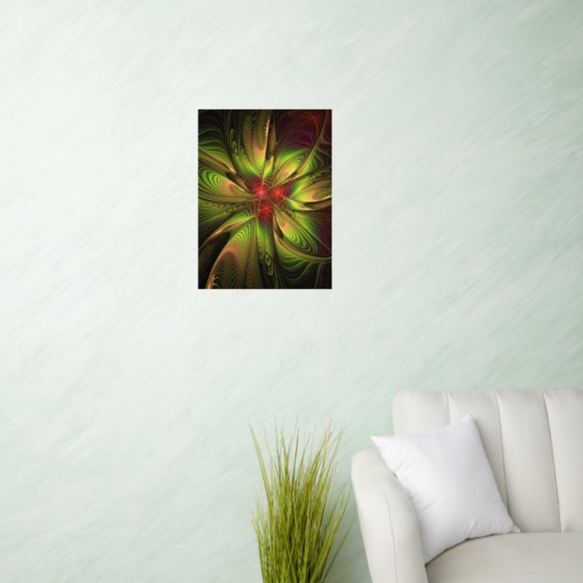 Soft and tenderness fractal fantasy flowers wall decal  (Living Room)