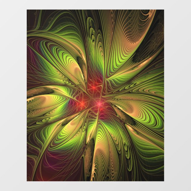 Soft and tenderness fractal fantasy flowers wall decal  (Front)
