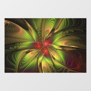 Soft and tenderness fractal fantasy flowers window cling