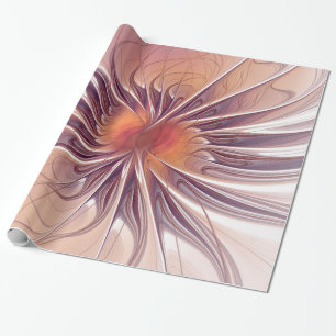 Soft and tenderness fractal fantasy flowers wrapping paper