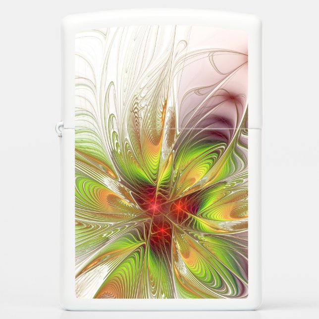Soft and tenderness fractal fantasy flowers  zippo lighter (Front)