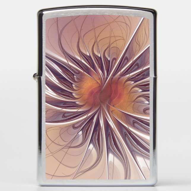 Soft and tenderness fractal fantasy flowers zippo lighter (Front)
