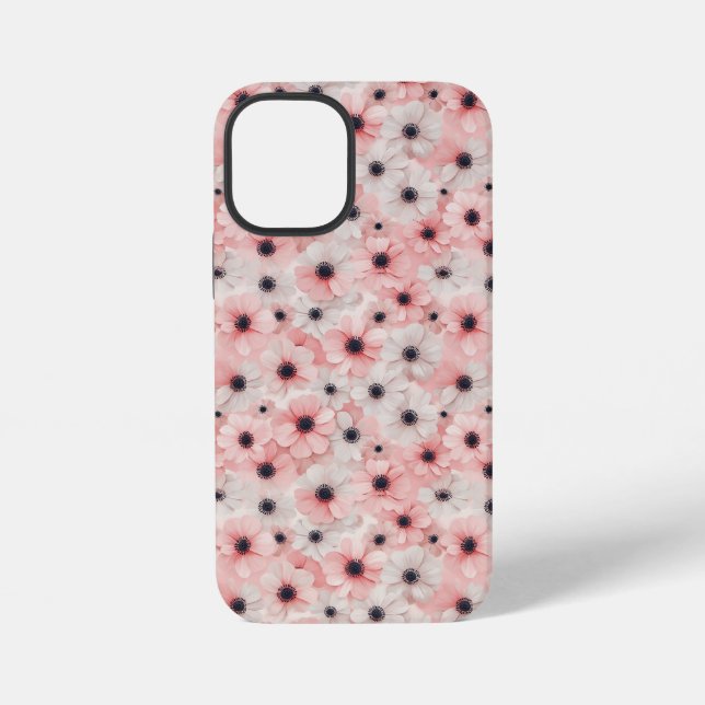 Soft Anemone Bloom ✨ Pink White Floral Elegance iPhone Case (Back)