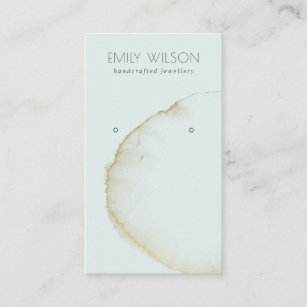 SOFT AQUA BLUE GOLD ABSTRACT EARRING DISPLAY LOGO BUSINESS CARD