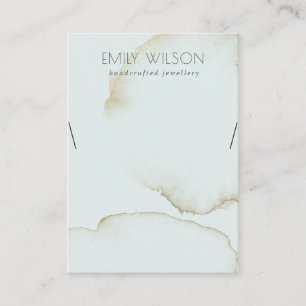 SOFT AQUA BLUE GOLD ABSTRACT NECKLACE DISPLAY LOGO BUSINESS CARD
