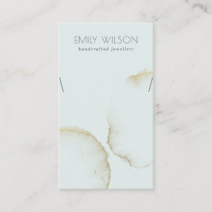 SOFT AQUA BLUE GOLD ABSTRACT NECKLACE DISPLAY LOGO BUSINESS CARD