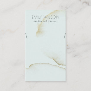 SOFT AQUA BLUE GOLD ABSTRACT NECKLACE DISPLAY LOGO BUSINESS CARD