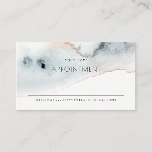 Soft Aqua Blue Gold Watercolor Beachy Appointment  Business Card
