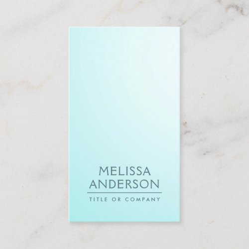 Soft aqua blue modern minimalist professional business card